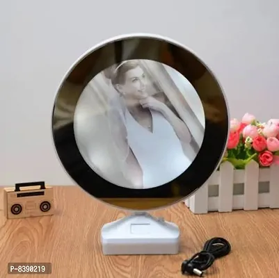 Magic Mirror Photo Frame | Best Lightening Magic Mirror Photo Frame gift for Father, Mother, husband, wife, kids | Can be used and home and office decorati ( Dia - 8 cm )
