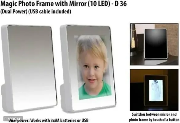 Magic Mirror Photo Frame | Best and Special Photo Frame gift for Father, Mother, husband, wife, kids | Can be used and home and office decorati-thumb5