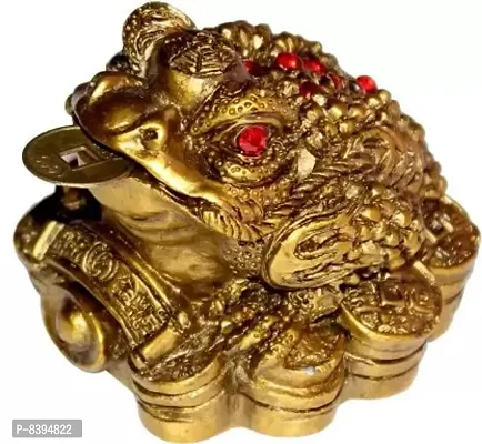 Vastu / Feng Shui / Three Legged Frog With Coin For Health, Wealth And Happiness | Decorative Showpiece for Home decor - 7 cm