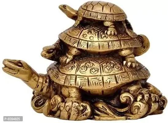 Three Tiered Turtle Tortoise Family For Health And Good Luck For Home Decor - 12 cm