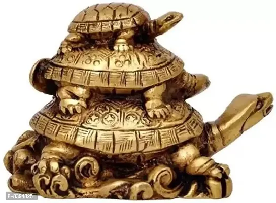 Three Tiered Turtle Tortoise Family For Health And Good Luck For Home Decor - 12 cm-thumb2