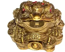 Vastu / Feng Shui / Three Legged Frog With Coin For Health, Wealth And Happiness | Decorative Showpiece for Home decor - 7 cm-thumb2