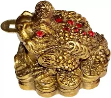 Vastu / Feng Shui / Three Legged Frog With Coin For Health, Wealth And Happiness | Decorative Showpiece for Home decor - 7 cm-thumb1