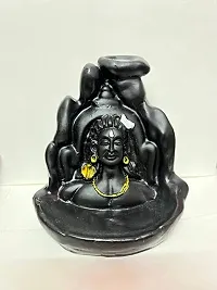 Mountain Backflow adiyogi | Best smokey Waterfall statue with 10 Backflow Cones - 10 cm-thumb2