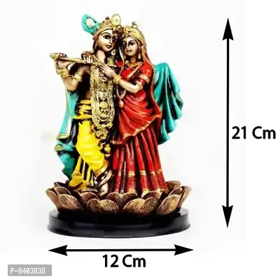 Antique Lord Radha Krishna Idol Showpiece | Beautiful Statue for Pooja  Worship - 21 cm-thumb2