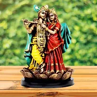 Antique Lord Radha Krishna Idol Showpiece | Beautiful Statue for Pooja  Worship - 21 cm-thumb2