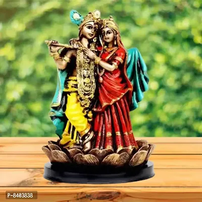 Antique Lord Radha Krishna Idol Showpiece | Beautiful Statue for Pooja  Worship - 21 cm-thumb3