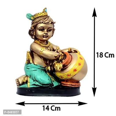 Antique Laddu Gopal Makhan Chor | Shree Krishna Idol for Home Temple and Pooja - 18 cm-thumb2