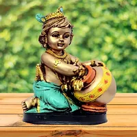 Antique Laddu Gopal Makhan Chor | Shree Krishna Idol for Home Temple and Pooja - 18 cm-thumb2