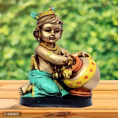 Antique Laddu Gopal Makhan Chor | Shree Krishna Idol for Home Temple and Pooja - 18 cm-thumb3