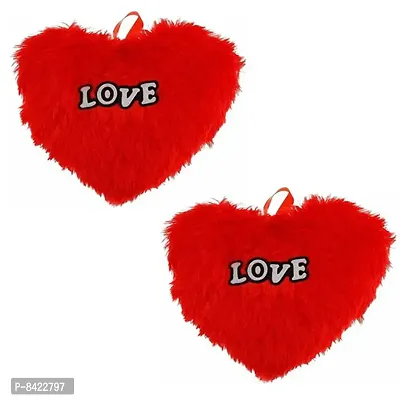 Love Red Heart Stuffed Cushion | For New Born Baby, Small Kids, Boys, Girls, Valentines Day, Girl friend, Boy friend | Best Can be used for Home Decor - Pack of 2