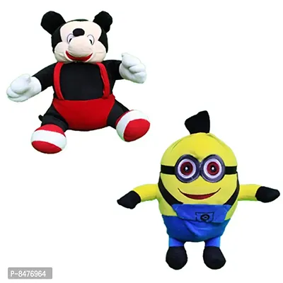 Kids Favourite Mickey Mouse and Minion | Premium Quality Mouse Teddy | Cartoon Character Minion for Gifting and Home Deacute;cor ndash; 25 cm