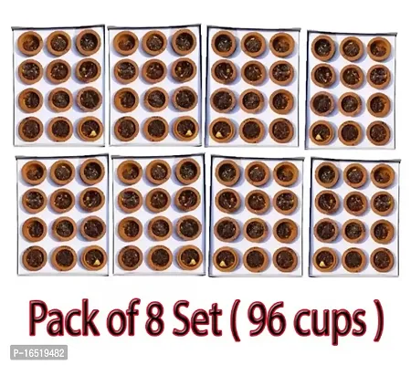 Flaura Guggal Loban Sambrani Cup With Burner Plate, Natural Sambrani Dhoop Cup, Pure Sambrani Fresh Fragrance Cups (Pack Of 96 Pcs)