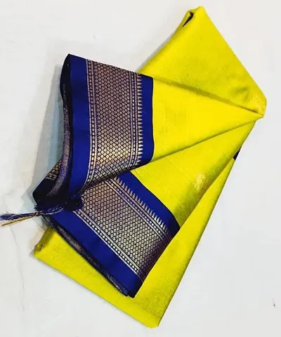 Cotton Silk Woven Design Paithani Sarees with Blouse piece