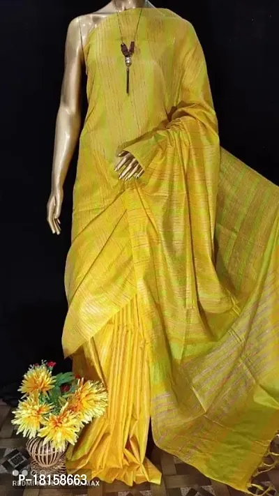 Stylish Women Cotton Saree with Blouse Piece