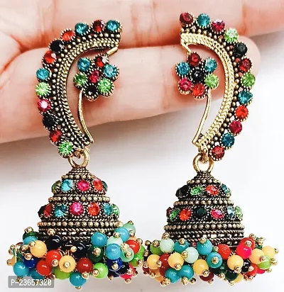 Multicoloured Alloy  Jhumkas Earrings For Women-thumb0