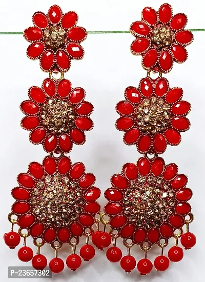 Red Alloy  Drop Earrings Earrings For Women