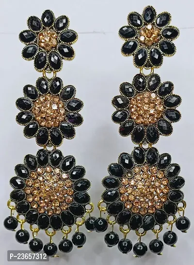 Black Alloy  Drop Earrings Earrings For Women-thumb0