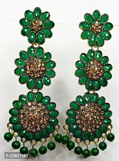 Green Alloy  Drop Earrings Earrings For Women