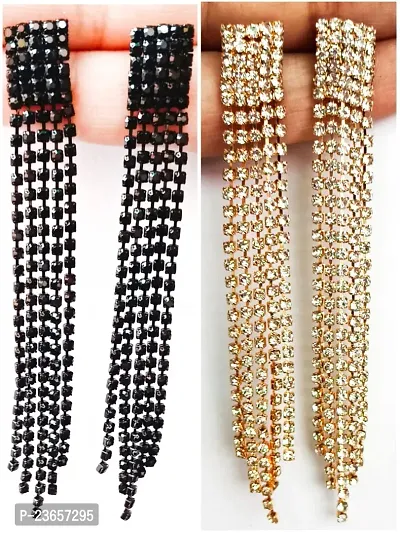 Multicoloured Alloy  Drop Earrings Earrings For Women Pack Of 2-thumb0