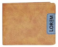 Designer Orange Designer Bi-Fold Faux Leather 3 ATM Card Slots Wallet For Men-thumb1