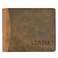 Designer Brown-Tan Double Color Bi-Fold Faux Leather 7 ATM Card Slots Wallet For Men-thumb1