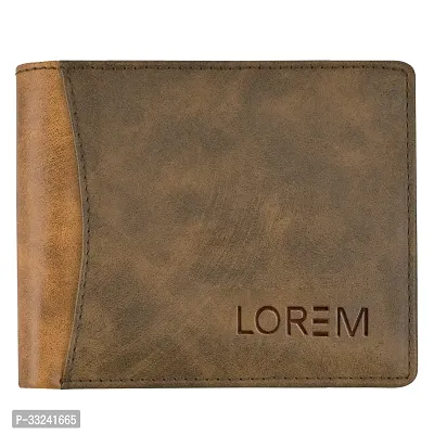 Designer Brown-Tan Double Color Bi-Fold Faux Leather 7 ATM Card Slots Wallet For Men-thumb2