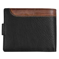 Designer Black-Brown Dual Color Bi-Fold Faux Leather 5 ATM Card Slots Wallet For Men-thumb2