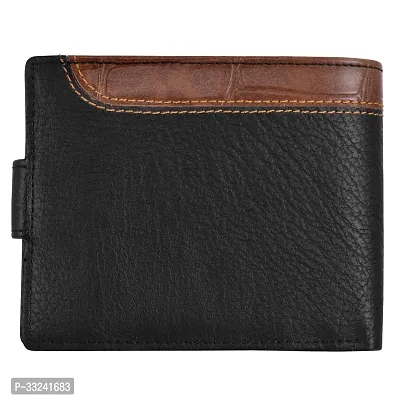 Designer Black-Brown Dual Color Bi-Fold Faux Leather 5 ATM Card Slots Wallet For Men-thumb3