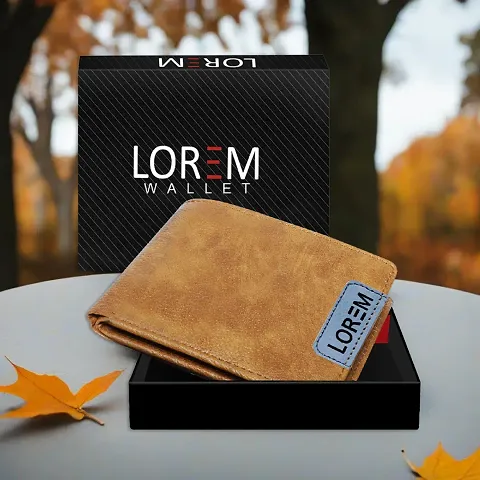 LOREM Mens Designer Foam Leather Wallet (Orange)-PE-WL11