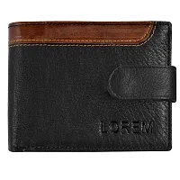 Designer Black-Brown Dual Color Bi-Fold Faux Leather 5 ATM Card Slots Wallet For Men-thumb1