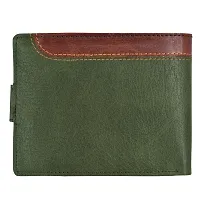 Designer Green-Brown Dual Color Bi-Fold Faux Leather 5 ATM Card Slots Wallet For Men-thumb2