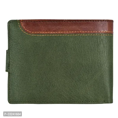 Designer Green-Brown Dual Color Bi-Fold Faux Leather 5 ATM Card Slots Wallet For Men-thumb3