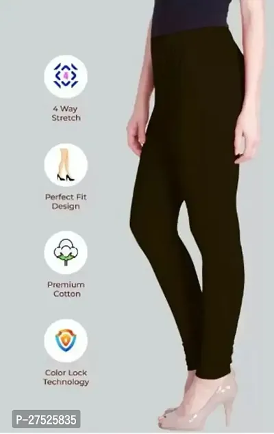 Classic Cotton Lycra Solid Leggings For Women-thumb2