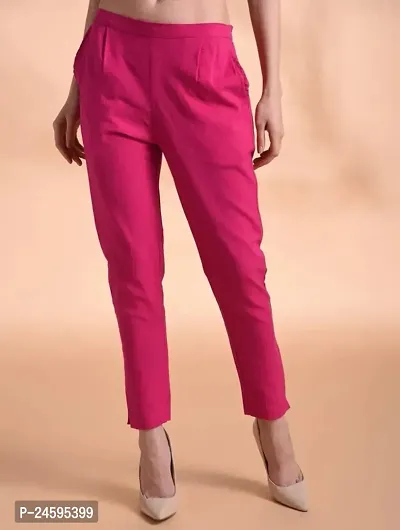 Women Regular Fit Cotton Blend Trousers
