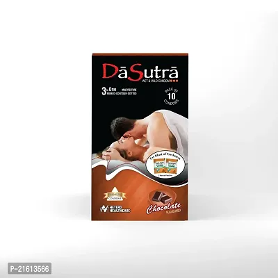 Dasutra Wet and Wild Condoms 10's pack in Chocolate Flavor - (Pack of 3)