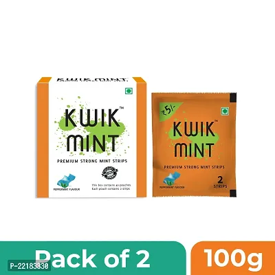 Kwik Mint Cool Mouth Freshener Strips - 176 Strips - Pack of 2