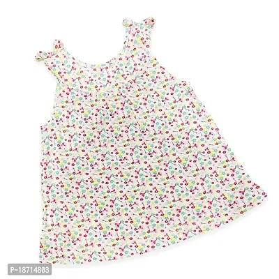 Baby Girls Floral Print Frock Cotton Sleeveless Knee Length Frocks for Baby Girl