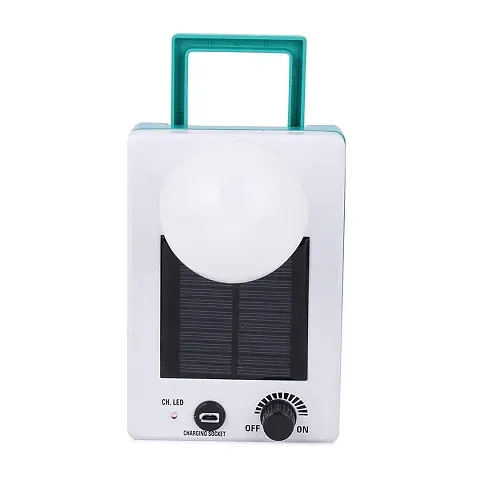 RSCT Rechargeable with Solar Panel 12 Watts Bright White Light LED Bulb and Electric Charging for Emergency
