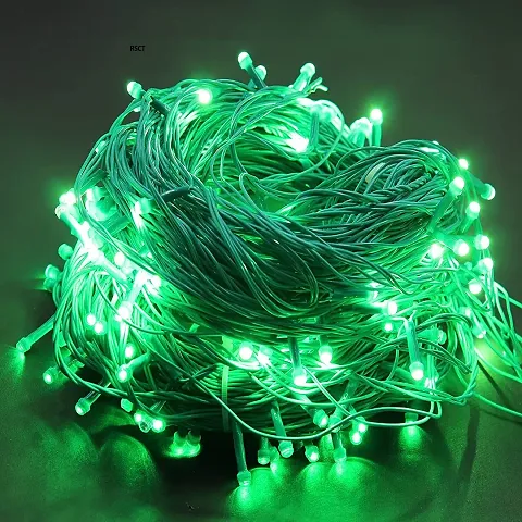 RSC 15 Meter Copper Wire 50 LED Decorative Green Pixel LED String/Rice Light 36 Feet Single Colour Ladi String Light (Green)