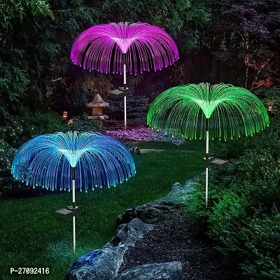 Decorative Jellyfish Solar Garden Lights - 7 Color Led Jellyfish Shape - Fiber Outdoor Pathway Waterproof Solar String Lights