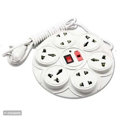 Daybetter 8+1 Round Extension Board With 2 Meter Cord Length 8  Socket Extension Boards White, 3.5 M-thumb2