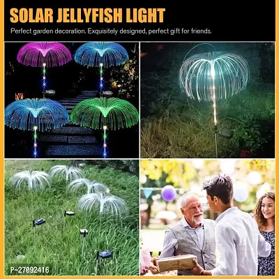 Decorative Jellyfish Solar Garden Lights - 7 Color Led Jellyfish Shape - Fiber Outdoor Pathway Waterproof Solar String Lights-thumb3