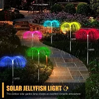 Decorative Jellyfish Solar Garden Lights - 7 Color Led Jellyfish Shape - Fiber Outdoor Pathway Waterproof Solar String Lights-thumb1