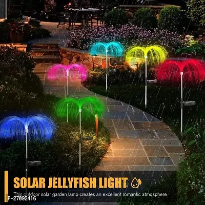 Decorative Jellyfish Solar Garden Lights - 7 Color Led Jellyfish Shape - Fiber Outdoor Pathway Waterproof Solar String Lights-thumb2