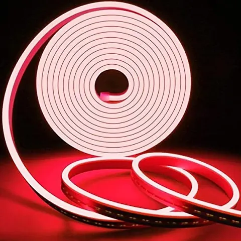 RSCT Neon Rope Light Silicon DC Light (5 Meter/16.4 Feet) or Indoor and Outdoor Flexible Waterproof Home Decorative Light with 12v DC Adapter Include- Red