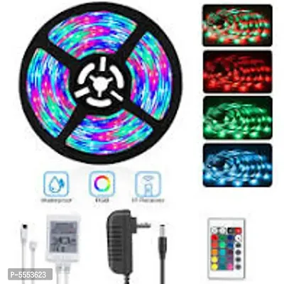 RSCT 5 Meter LED Strip Lights Waterproof LED Light Strip with Bright RGB Color Changing Light Strip with 24 Keys IR Remote Controller and Power Supply for Home (Multicolor)