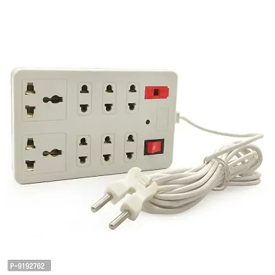 (8+1) Wall Mini Extension Cord with 6 AMP for Indian Sockets , Master Switch Indicator , LED, Extension Board-thumb0