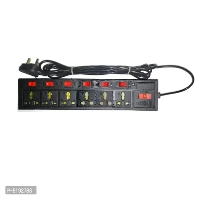 RSCT Extension Board with 6 Socket 6 Switches, Universal Cord Heavy Duty Copper and LED Indicator, Multi Plug High ( 2 Meter)-thumb0