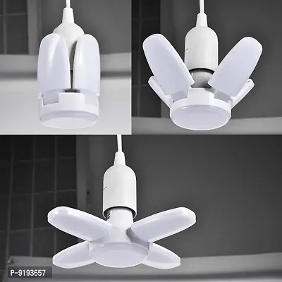 RSCT LED Bulb Lamp B22 Foldable Light 25W 4 Leaf Fan Bright with Adjustable Home Smart Bulb